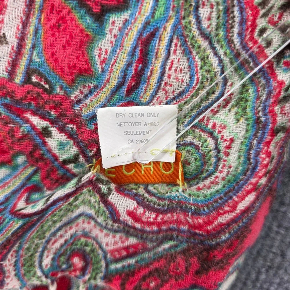 Echo Red Paisley Scarf 100% Rayon from Bamboo Fringe Trim Wrap RN26128